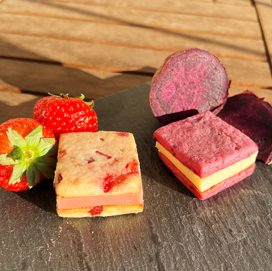 Divine Maia Chocolates Nama Cookies Strawberry Shortcake/Ube (5 stuks)
